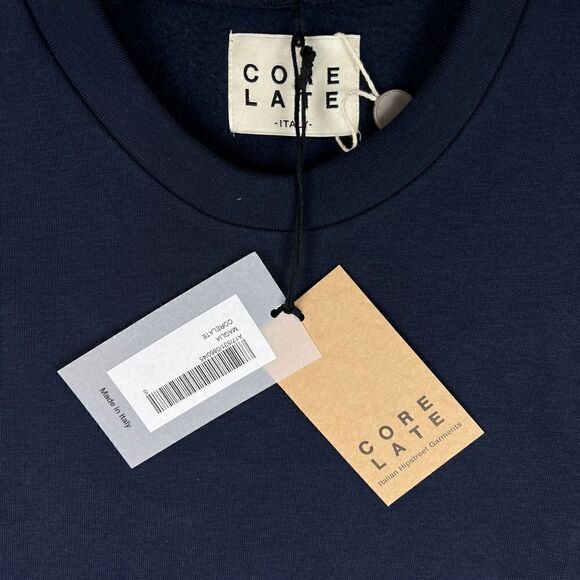 Corelate Men Navy Blue Sweatshirt Long Sleeve Cotton Pullover US S Small - Picture 6 of 10